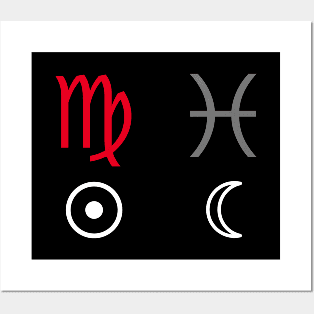 Virgo Sun Pisces Moon Zodiac Sign Wall Art by Horosclothes